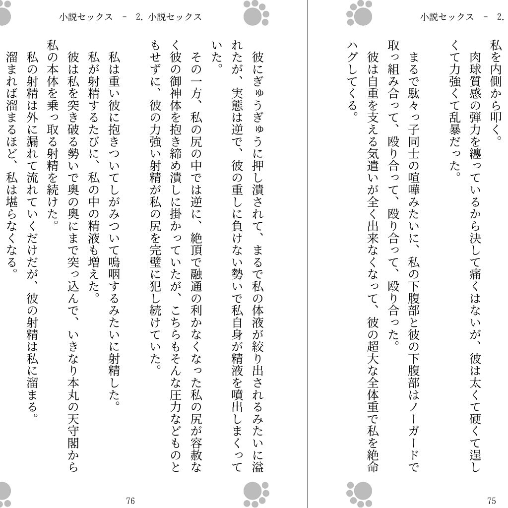 【エロ同人】小説セックスのトップ画像