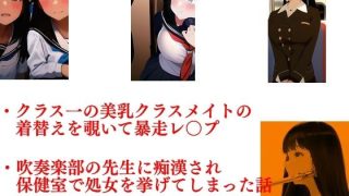 【エロ同人】クラス一の美乳クラスメイトの着替えを覗いて暴走レ〇プ、他一編のトップ画像