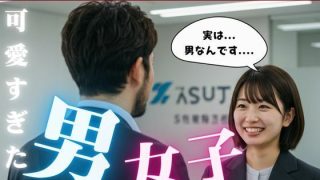 【エロ同人】22歳の新卒女子は男だった！温泉でまさかの男風呂に・・・そのまま太い巨チン…のトップ画像