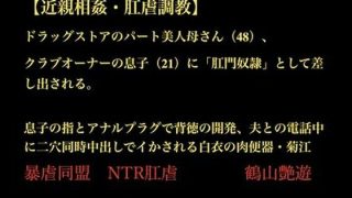 【エロ同人】【近親相姦・肛虐調教】 ドラッグストアのパート美人母さん(48)、 クラブ…のトップ画像
