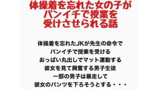 【エロ同人】体操着を忘れた女の子がパンイチで授業を受けさせられる話のトップ画像