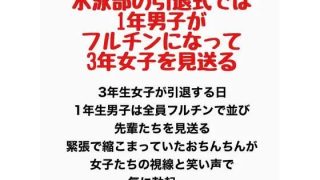 【エロ同人】水泳部の引退式では1年男子がフルチンになって3年女子を見送るのトップ画像